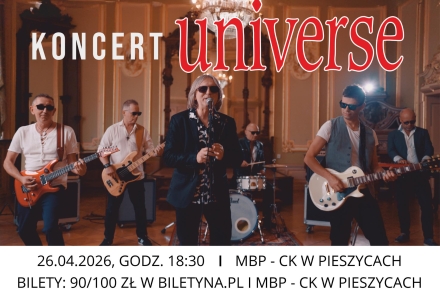 Już 26.04.2026 o godz. 18:30 zapraszamy na koncert Universe - strona zespołu!